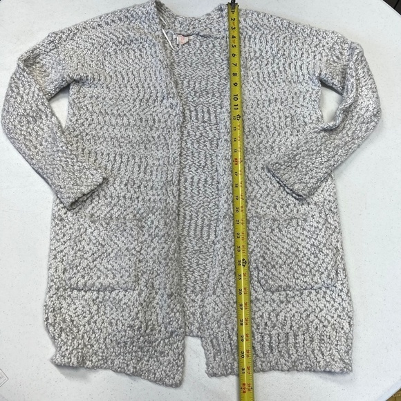 For Thee Gray & White Cardigan Sweater Medium - Picture 3 of 6
